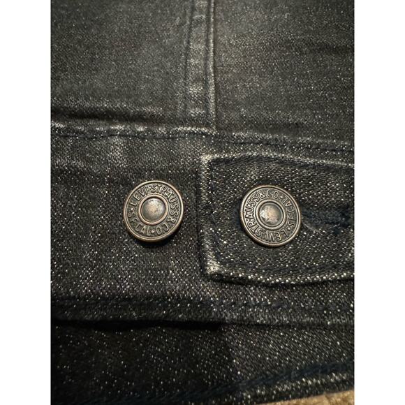 Levi's Trucker black denim jacket with BLANK red tab size Large - Picture 10 of 14